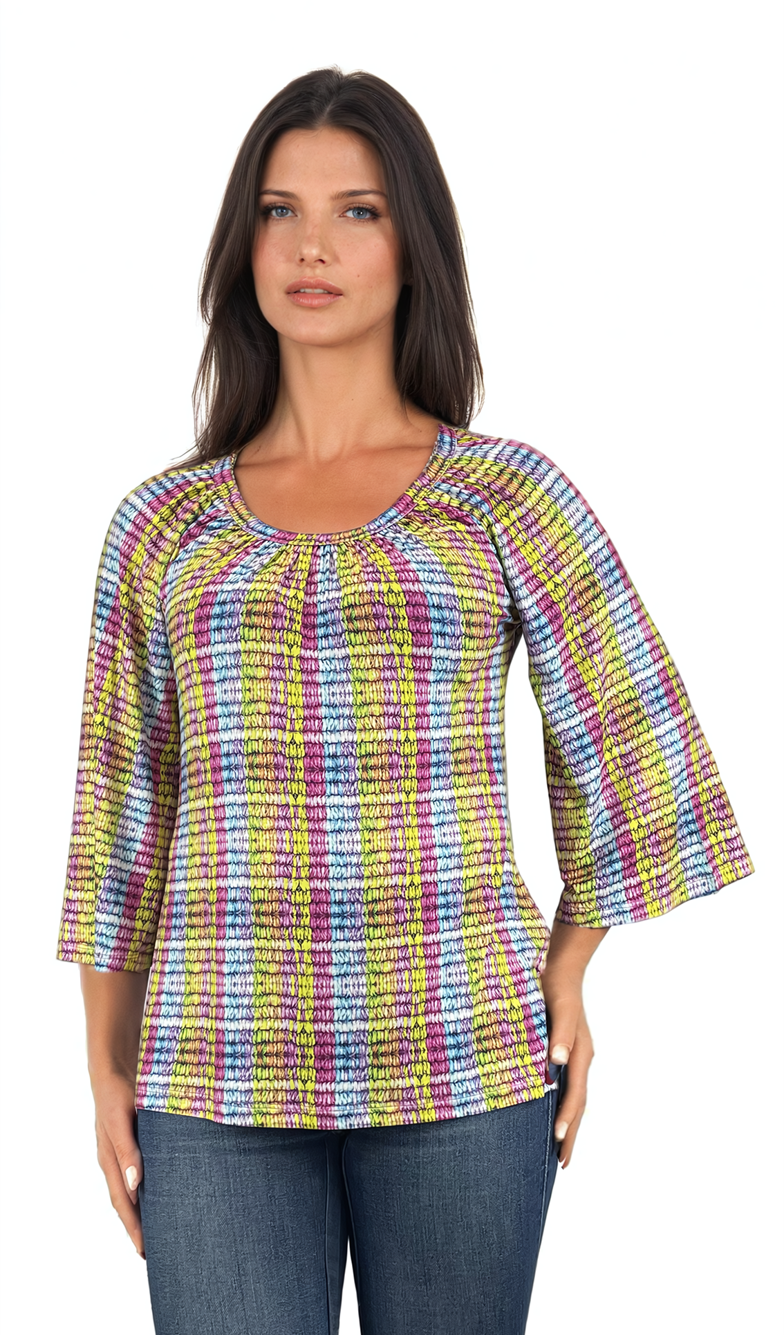 Bluza dama - tricou cu maneci 3/4 si decolteu rotund