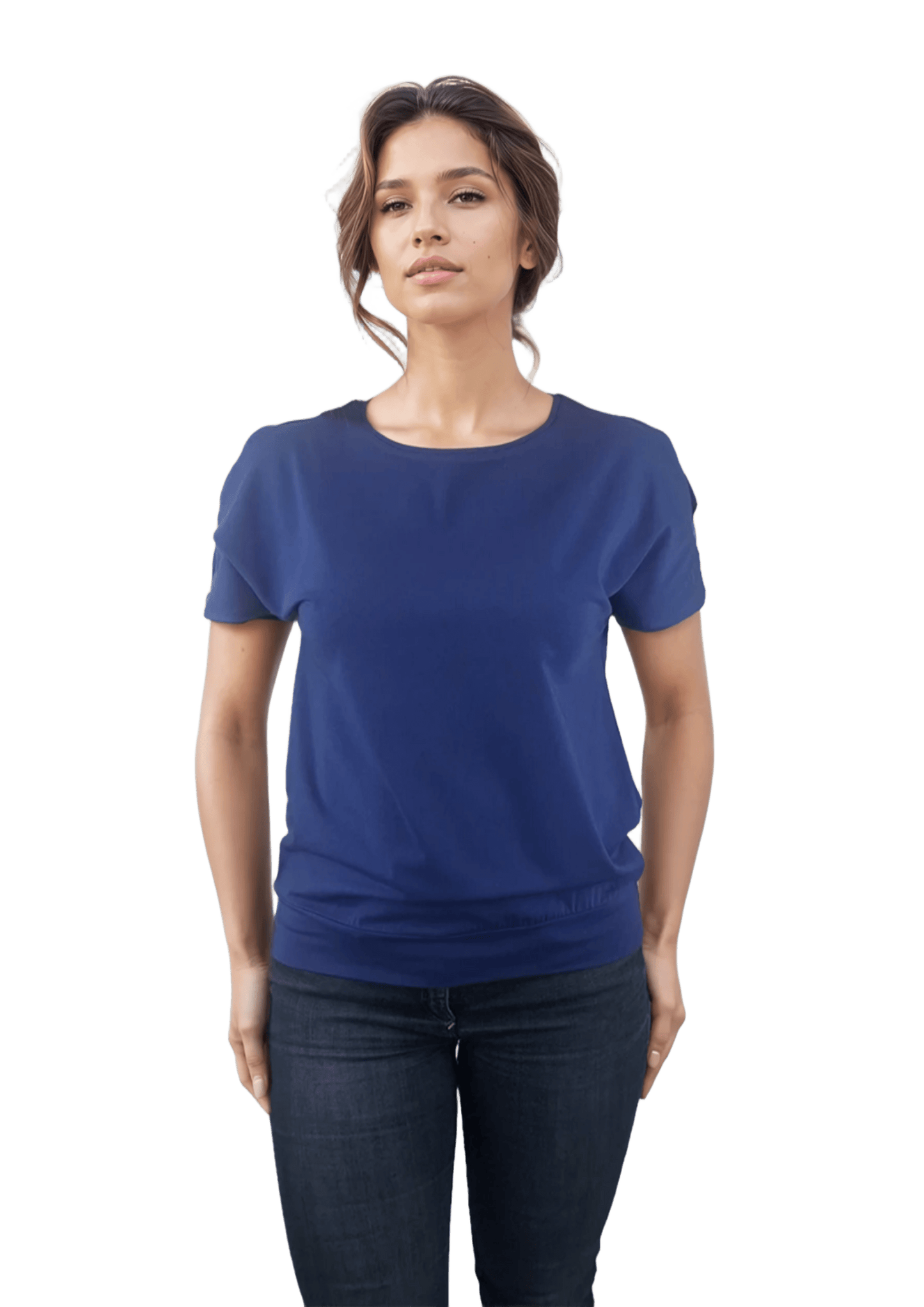 Bluză damă - Tricou cu mânecă scurtă decolteu rotund
