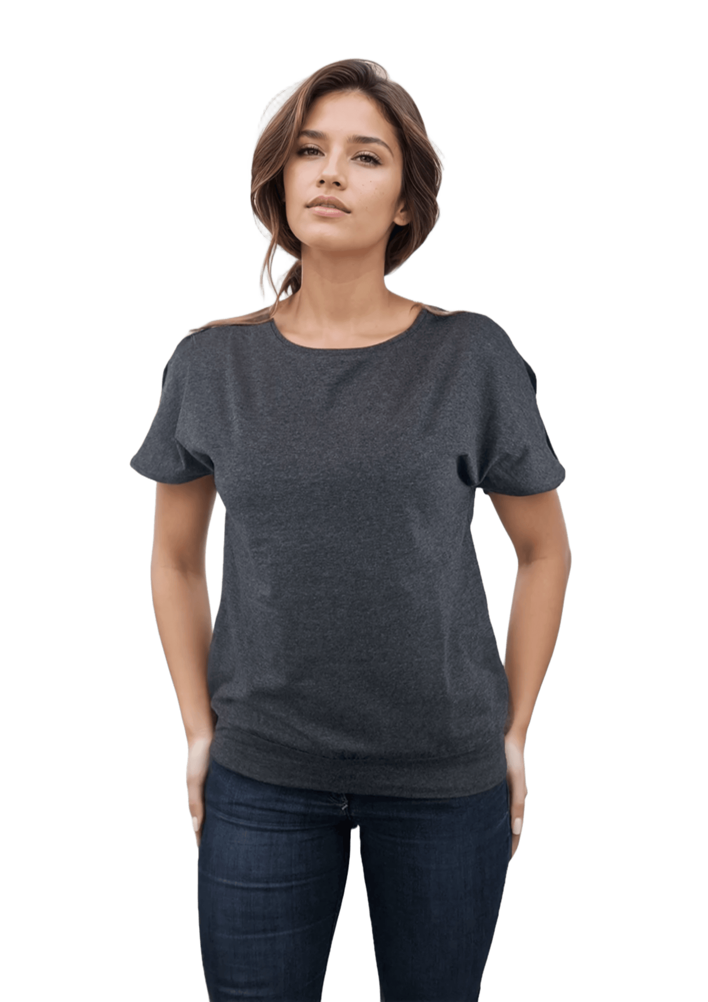 Bluză damă - Tricou cu mânecă scurtă decolteu rotund