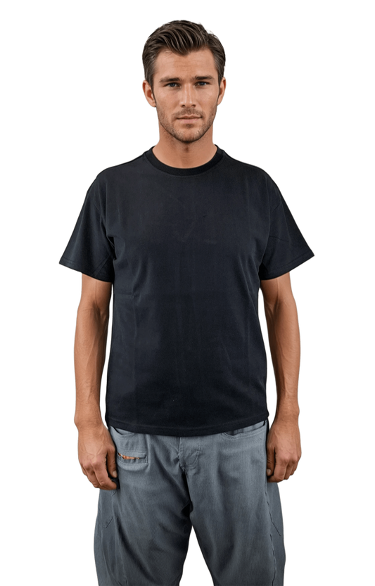 Tricou bărbătesc cu mânecă scurtă și guler rotund - Oversize