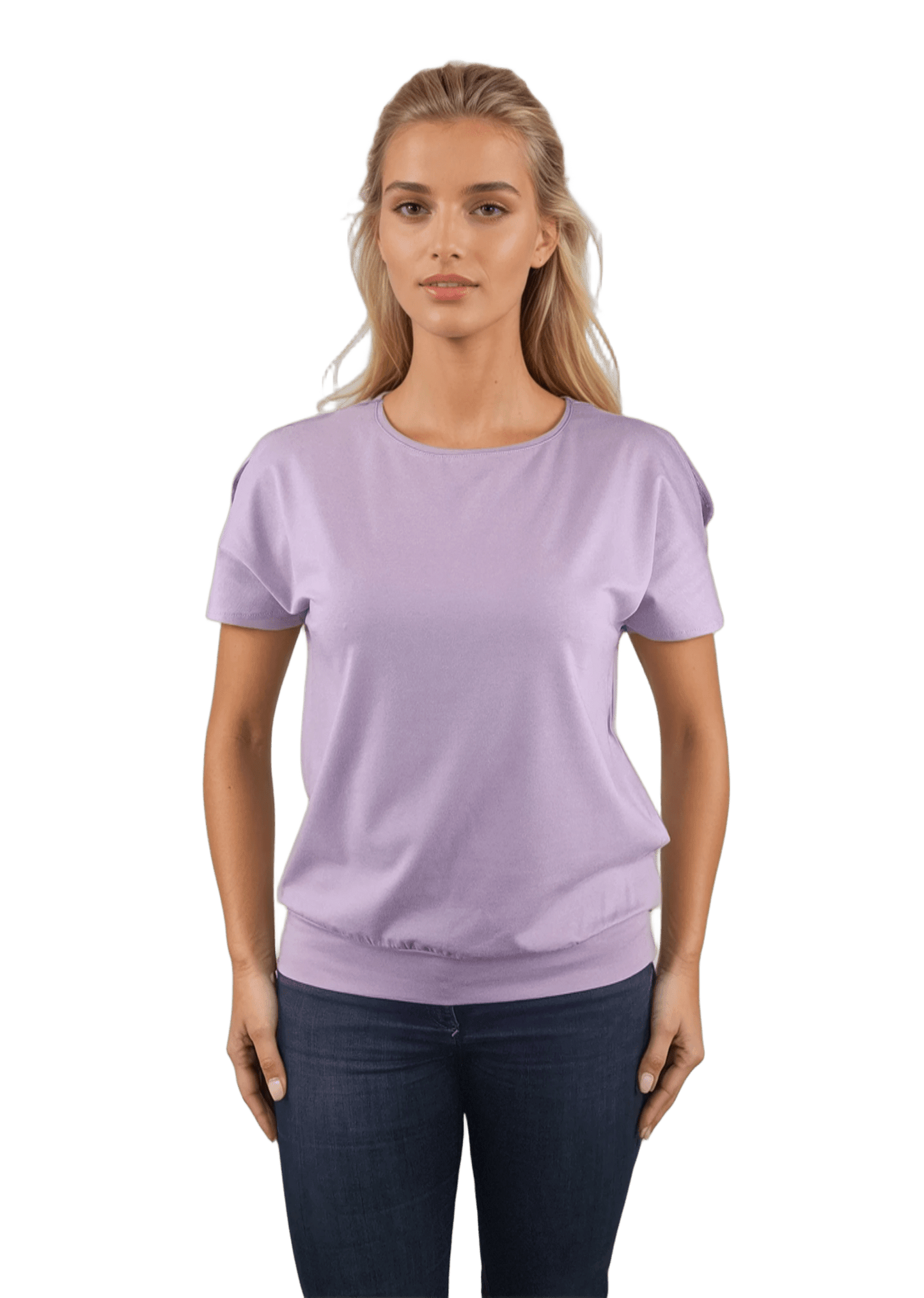 Bluză damă - Tricou cu mânecă scurtă decolteu rotund