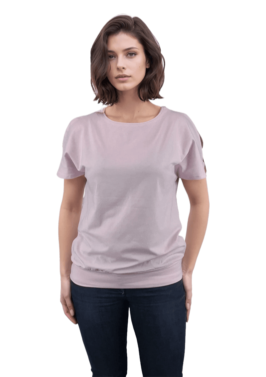 Bluză damă - Tricou cu mânecă scurtă decolteu rotund